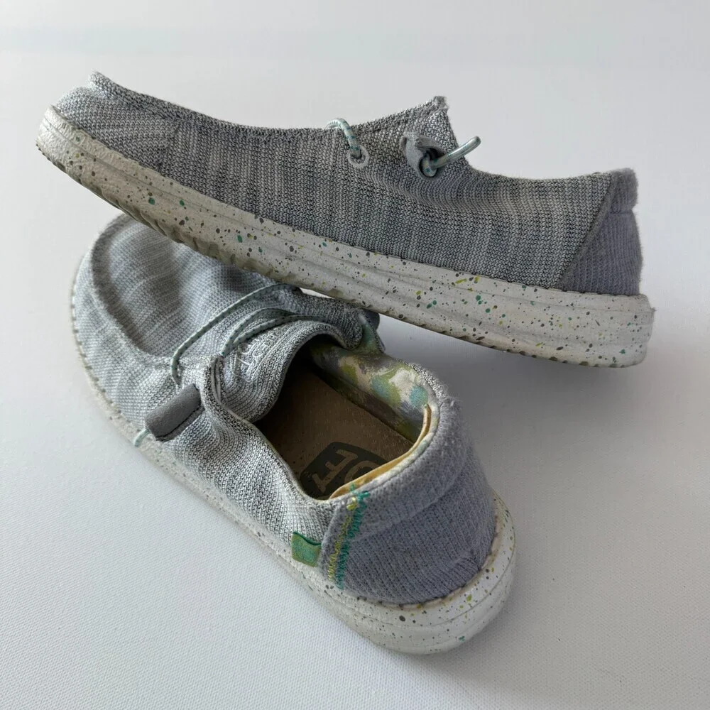 Heydude Wendy Stretch Pearl River Gray Casual Shoes, Women's Size 7, Slip-On